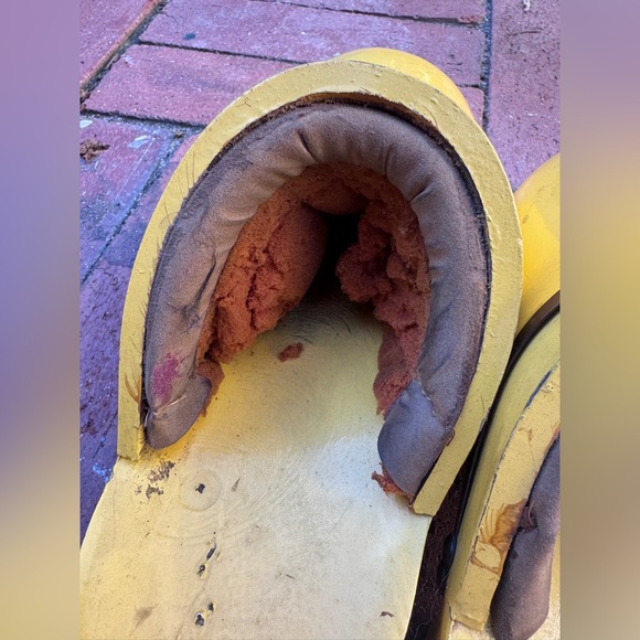 70s Vintage Amsterdam Famolare Yellow Fiberglass Clogs Sz 8 - Picture 7 of 10